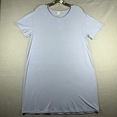 Hanro Smart Sleep Night Gown Women’s M Sleep Shirt Blue Short Sleeve Crew Neck - Image 1 of 4