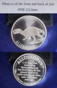Allosaurus Jurassic Theropod Dinosaur 1 Troy Oz .999 Fine Silver Round 241806 - Picture 1 of 1