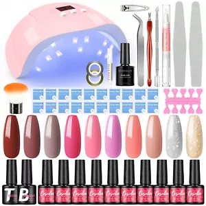 10Colors Gel Nail Polish Set With UV Lamp Manicure Tools Nail Varnish Set Soak - Picture 1 of 16