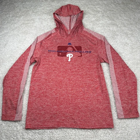 Philidepha Phillies Shirt Mens Small Red Hoodie Active Pullover Performance Tee Cover
