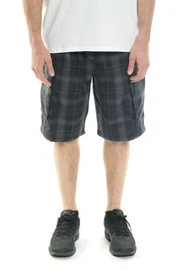 Pantalones cortos de carga a cuadros YAGO para hombre con cordón de cintura elástico ajuste relajado S-5XL GI1 - Imagen 1 de 8