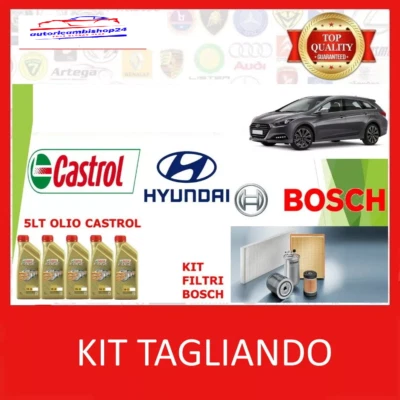  KIT TAGLIANDO 4 FILTRI BOSCH + 5LT OLIO CASTROL HYUNDAI i40 1.7 CRDI  Foto 1 de 3