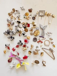 80 vintage pin badge lapel pins, gold tone enamel, combined shipping - Picture 1 of 7