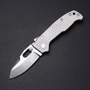 Demko Knives AD20 Full Width Compact - Textured Titanium / MagnaCut Blade - Picture 1 of 11