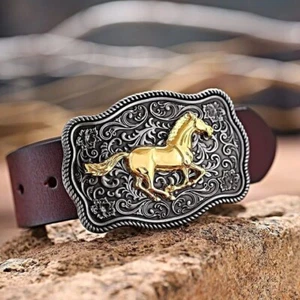 KDG Vintage Celtic Knot Belt Buckle Western Cowboy Horse - Picture 1 of 4