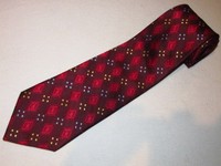 New Jos A Bank Tie Ruby Red Maroon Diamond Rhombus Woven Luxury Designer Necktie