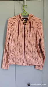 The North Face Women Jacket Small Pink/Peach Hooded Logo Embroidered Full Zip - Picture 1 of 4