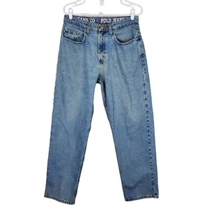Polo Jeans Mens 31X30 Regular Fit Straight Blue Cotton Medium Wash Distressed - Picture 1 of 12