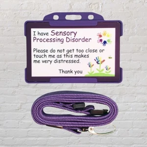 I Have Sensory Processing Disorder ID Card And Lanyard - Picture 1 of 6