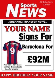 A5 Personalised Barcelona Football Greeting Birthday Card any name , age PIDFR1 - Picture 1 of 1