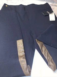 Ralph Lauren Womens Ponte Jodhpur Equestrian Skinny Pants Large Navy Blue - Picture 1 of 7