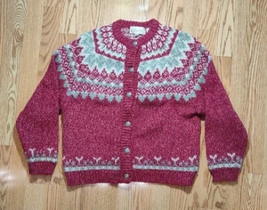 Maglione maglia Marshall Fields vintage anni 80 donna rosa con bottoni medium - Foto 1 di 4