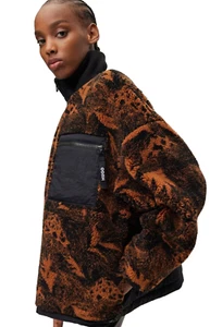 HUGO Fabline Teddyjacke mit kontrastierenden Einsätzen Tasche Relaxed Fit - Größe S / CH - Bild 1 von 14