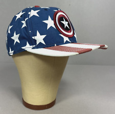 Marvel Captain America Red White & Blue Stars Stripes Flag Snapback Hat Cap