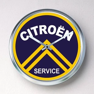 Orologio da parete CITROEN SERVICE acciaio inox movimento quarzo silenzioso uomo grotta capannone - Foto 1 di 12