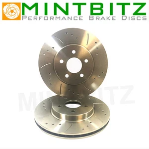 VW Touareg 2.5 V6 TDi 17inch 03- Drilled and Grooved Front Brake Discs - Picture 1 of 2