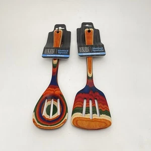 Cuchara y espátula de cocina ranurada de madera de 12,5" de bambú Baltique Marrakech Collection - Imagen 1 de 10