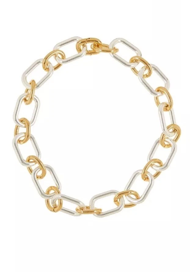 Collar de eslabones de dos tonos Ralph Lauren nuevo con etiquetas! Glamuroso! Be Seen! Foto 1 de 1