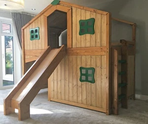 Childrens Wooden Cabin / Treehouse Bed / Custom Made to order - Picture 1 of 5