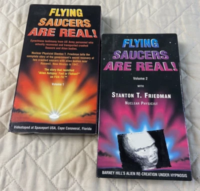 Flying Saucers Are Real! VHS Volumes 1  & 2 Stanton T. Friedman Aliens Lot Of 2 - Image 1 of 4