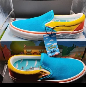 The Simpsons Bart Vans Slip-On Pro SZ10 Blue Yellow 2020 Brand New VN0A347V13M - Picture 1 of 5