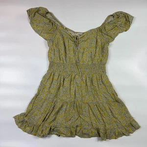 Mini Vestido American Eagle Línea A Para Mujer Grande Multi Floral Con Niveles Cintura Calada - Imagen 1 de 8
