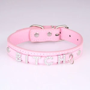 Custom Pu Leather Chocker Collar Choker BDSM Gift Jewelry PREY Necklace DIY O9 - Picture 1 of 22