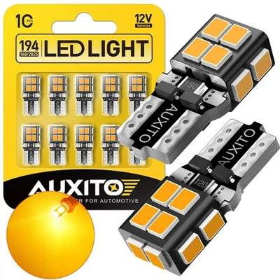 10X Ámbar 168 LED T10 Marcador Bombillas Laterales Amarillo para Chevy Luz Ford Honda Civic Foto 1 de 4