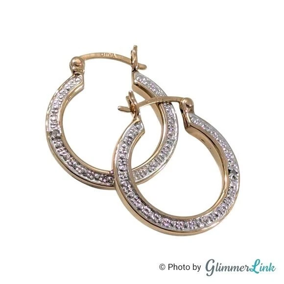 Ross Simons Diamond Accent Gold Plated Sterling Silver Hoop Earrings - Image 1 of 4