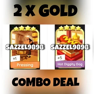 1 x Hot Diggity Dog + 1 x Pressing Golden Blitz ticker Monopoli_Go ( COMBO)  - Picture 1 of 1