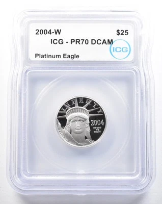 2004-W $25 American Platinum Eagle 1/4 Oz Platinum PR70 DCAM ICG *0302 - Image 1 of 3