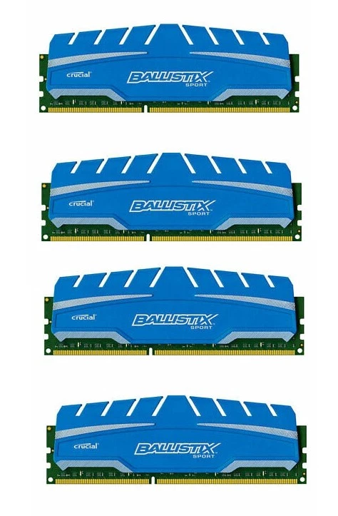Crucial Ballistix Sport XT 16 GB (4x4GB) BLS4G3D169DS3 DDR3 PC3-12800  #154699 - Bild 1 von 1