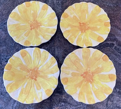 4 platos de postre Tarhong Direct con flores amarillas de plástico melamina aperitivo de primavera Foto 1 de 4