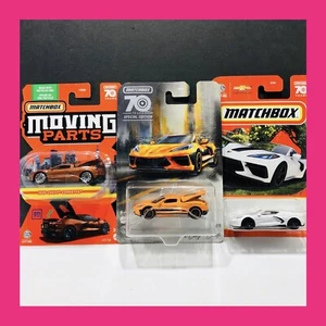Chevy Corvette 2020 Matchbox piezas móviles coleccionistas y edición 70 años lote de 3 - Imagen 1 de 11