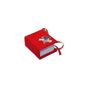 12 pz scatolina libro laurea rosso in velluto con tocco in legno 6,8x5,8x3,2 cm - Foto 1 di 1
