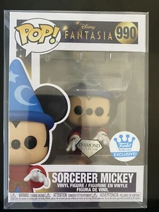 Funko Shop Exlusive SORCERER MICKEY DIAMOND - FANTASIA #990 + Free Protector - Picture 1 of 6
