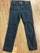 chanel quilted denim Black Jean 38