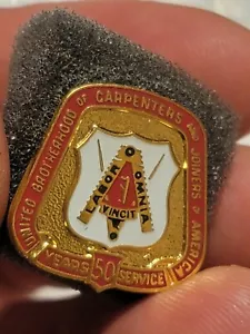 ubc carpenter pin 50 YEARS OF SERVICE MIB NWT RARE OF COURSE...env27 - Picture 1 of 4