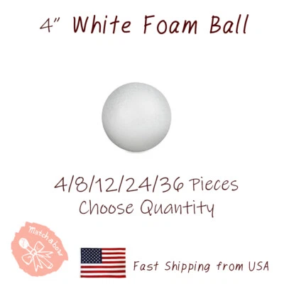 4" Foam Ball Round White Polystyrene Modelling Sphere Foam Craft - Image 1 of 3
