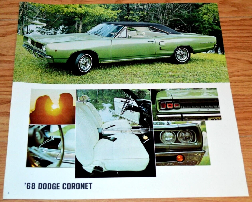 Dodge Coronet 500 1968 anuncio original del concesionario 68 verde Foto 1 de 1