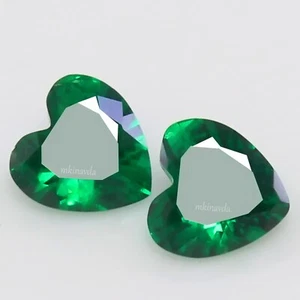Coppia Cuore Naturale RARO Certificato MUZO Verde Smeraldo 7x7 MM Splendido Gemma - Foto 1 di 6