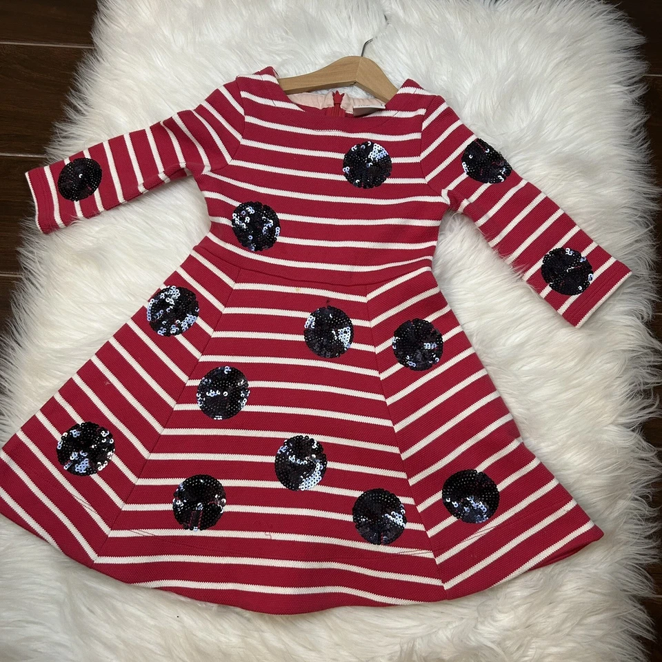 Mini Boden x Roald Dahl Ladybug Dress Size 3-4 Years Stripe Polka Dots Spring - Image 1 of 4