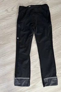 Lululemon Active Wear Leggings Gr. 4 seitliche Reißverschlusstaschen Foliendetails Pull On - Bild 1 von 16