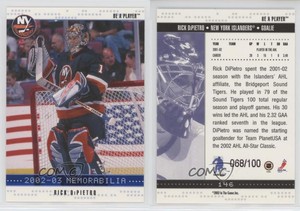 2002-03 ITG Be A Player Memorabilia Sapphire /100 Rick DiPietro #146