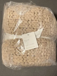 Pottery Barn Chunky BOSTON Throw~Dark Flax, NWT - Picture 1 of 5