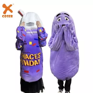 Grimasse lila Monster Maskottchen Milchshake Tasse Cosplay Kostüme Halloween Outfits - Bild 1 von 23