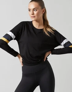 Womens New Lilybod Anna Long Sleeved Top Black Size S - Picture 1 of 5