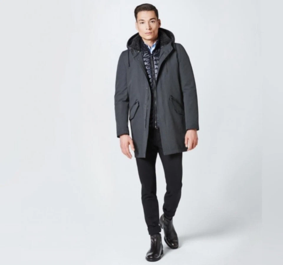 NUEVO Abrigo Chaqueta Parka 3 en 1 Gris Violeta/Negro Porsche Design Para Hombre L Precio de venta sugerido por el fabricante 1500 USD Foto 1 de 4