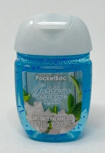 1 BATH & BODY WORKS GARDENIA SPRING RAIN POCKETBAC ANTI BACTERIAL HAND GEL RARE - Picture 1 of 4