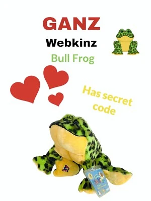 Ganz Webkinz Lil Kinz Bull Frog Plush w/Tags Sealed Code #HS114 - New ! - Image 1 of 3